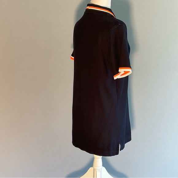 Psycho Bunny Polo Shirt Men’s Small Navy Pima Cotton Orange Trim Skull Logo - Picture 13 of 16